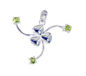 Riyo Peridot Stamped Silver Jewelry Hip Hop Pendant L 1.5in Spper-58040