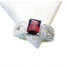 Riyo Garnet Chunky Silver Costume Jewellery Nice Ring Sz 7 Srgar7-26144