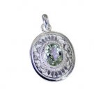 Riyo Green Amethyst Daisy Silver Jewellery Modern Pendant L 1.2in Spgam-28033