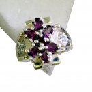 Riyo Garnet Elegant Silver Jewellery Couple Ring Silver Sz 7 Srgar7-26168