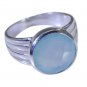 Riyo Blue 925 sterling silver Blue Chalcedany Ring lovely antique jewelry store