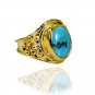 Riyo Turquoise 18.Kt Gold Platings Ecclesiastical Ring Sz 8 Gprtur8-82206