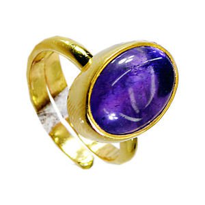 Amethyst 18k Y Gold Plate Wedding Ring Jewelry