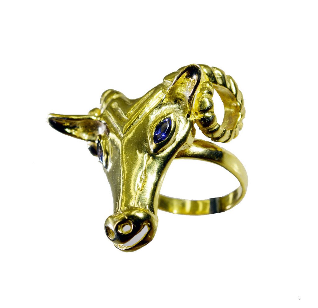 Riyo   Gemstone  18kt Gold Plated Deer Ring Gprdeer80-180002