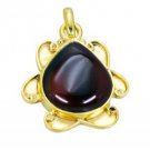 Riyogems Red Onyx 18kt Y.G. Plated Snow White Pendants L 1.5in Gppron-66031