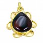 Riyogems Red Onyx 18kt Y.G. Plated Snow White Pendants L 1.5in Gppron-66031