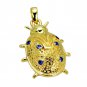 Riyogems Mix Multi Gemstone Copper 18kt Gold Plated Insect Pendant L 2in Gppins-