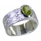 Riyo Green 925 sterling silver Peridot Ring cunning gemstone jewellery wholesale