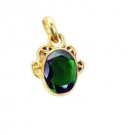 Riyogems Emerald Cz Gold Plated Jewelry Set Cluster Pendants L 1.2in Gppemcz-960