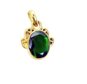 Riyogems Emerald Cz Gold Plated Jewelry Set Cluster Pendants L 1.2in Gppemcz-960
