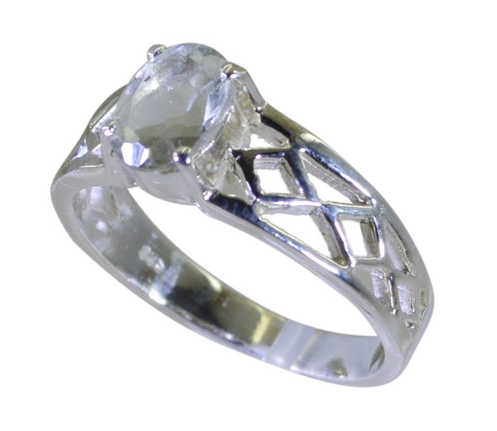 Riyo Green 925 sterling silver Green Amethyst Ring well-formed funky handmade je