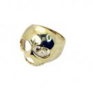 Riyo   Gemstone  18kt Gold Plated Skull Ring Gprskull70-280006