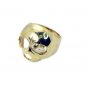Riyo Gemstone 18kt Gold Plated Skull Ring Gprskull70-280006