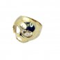 Riyo Gemstone 18kt Gold Plated Skull Ring Gprskull70-280006