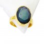 Riyo Green Onyx 18c Gold Plated Aqiq Ring Sz 8 Gprgon8-30046