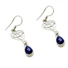 Riyo Lapis Lazuli Unique Silver Jewelry Antique Earrings L 1.5in Sella-44010