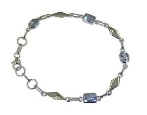Riyo Blue 925 sterling silver Blue Topaz Bracelet alluring handmade jewelry SBRA