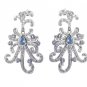 Riyo A Blue Topaz 925 Solid Sterling Silver Iridescent Earring L 3in Sebto-10047