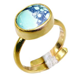 Riyo Turquoise 18c Gold Plating Mourning Ring Sz 7 Gprtur7-82062