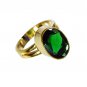 Emerald Cz Rhodium Plate Cameo Ring
