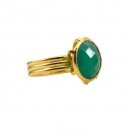 Riyo A Green Onyx  18kt Gold Plated Graceful Ring Gprgon60-30078