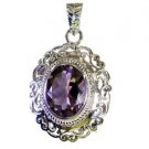 Riyo Amethyst Silver Jewellery With Semi Precious Stones Eternity Band Pendants