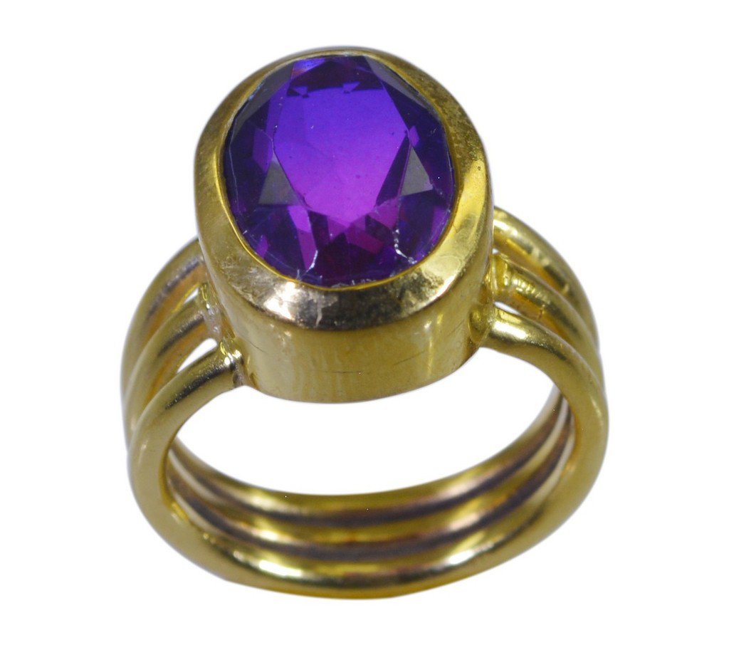 Riyo Multi Gold Plated Dichroic Glass Ring cunning handmade artisan jewelry GPRD