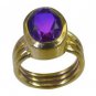 Riyo Multi Gold Plated Dichroic Glass Ring cunning handmade artisan jewelry GPRD