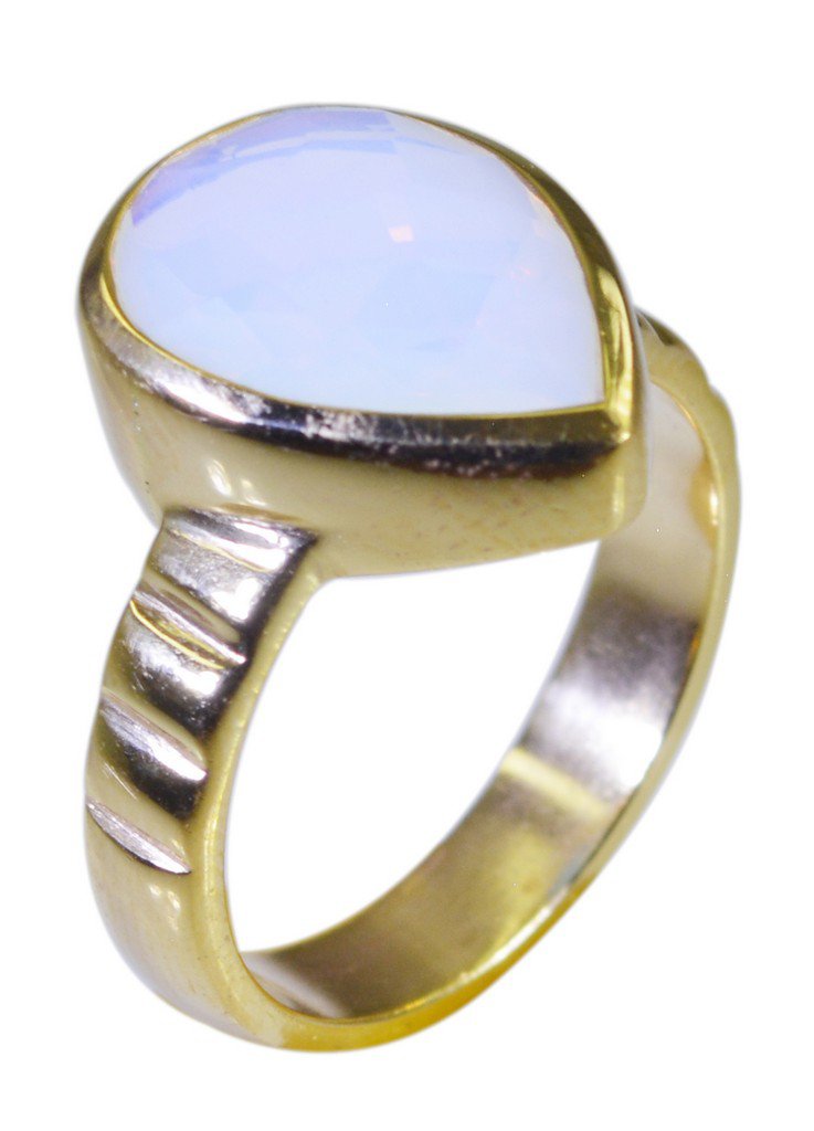 Riyo Purple Gold Plated Fire Opal CZ Ring personable handmade contemporary jewel