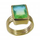 Riyo Multi Gold Plated Dichroic Glass Ring knockout genuine gemstone jewelry GPR