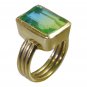 Riyo Multi Gold Plated Dichroic Glass Ring knockout genuine gemstone jewelry GPR