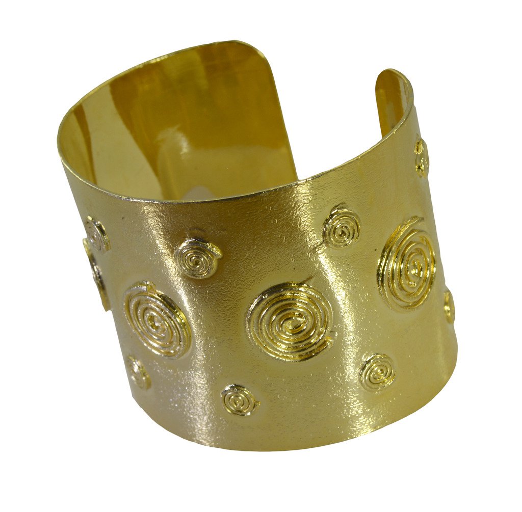 Riyo A Plain  18kt Gold Plated Shimmering Bangle W 2in Gppban-120006