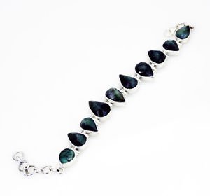 Riyo Green Indian Emerald 925 Solid Sterling Silver Engineered Bracelet Sbraieme