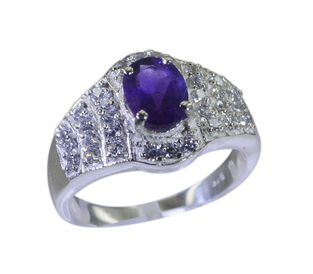 Riyo Purple 925 sterling silver Amethyst Ring tasty real gemstone jewelry SRAME9