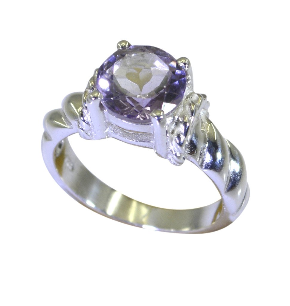 Riyo Purple Amethyst 925 Solid Sterling Silver Engineered Ring Srame60-2180