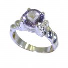 Riyo Purple Amethyst 925 Solid Sterling Silver Engineered Ring Srame60-2180