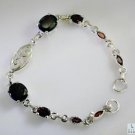 Riyo Garnet Chunky Costume Jewellery Silver  Strand Bracelet L 7.5in Sbragar-260