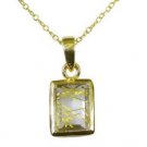 Riyo Multi Gold Plated Rutile Quartz CZ Pendant splendiferous artistic handmade