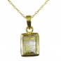 Riyo Multi Gold Plated Rutile Quartz CZ Pendant splendiferous artistic handmade