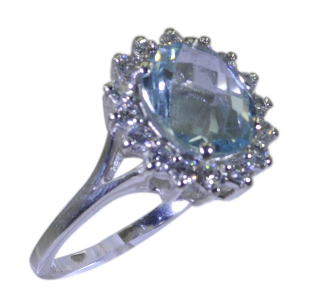 Riyo Blue  925 sterling silver Blue Topaz  Ring pulchritudinous best handmade je