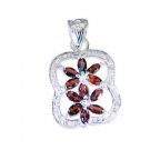 Riyo Garnet Organic Silver Jewelry Silver Pentacle Pendant L 1.2in Spgar-26107