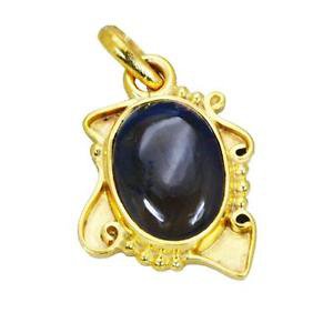 Riyogems Smoky Quartz 18-Kt Gold Plating Religious Pendants L 1.2in Gppsqu-76037