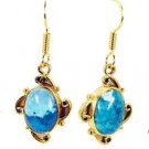 Riyogems Turquoise Fine Gold Plated Celebrity Earring L 1.5in Gpetur-82034