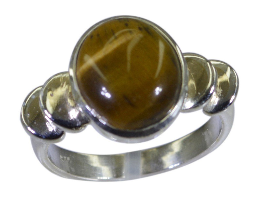 Riyo Brown 925 sterling silver Tiger Eye Ring picturesque handmade designer jewe