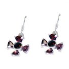Riyo Red Garnet 925 Solid Sterling Silver Versatile Earring L 1.5in Segar-26134