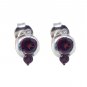 Riyo Red Garnet 925 Solid Sterling Silver Small Earring L 0.4in Segar-26099