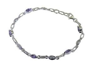 Riyo Purple 925 sterling silver Amethyst Bracelet resplendent handmade gemstone