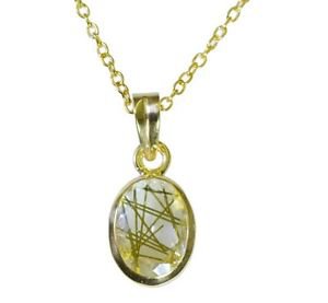 Riyo Multi Gold Plated Rutile Quartz CZ Pendant well-favoured buy handmade jewel