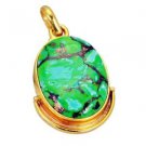 Riyogems Turquoise Buy Gold Plated Jewelry Charm Pendant L 2.1in Gpptur-82098