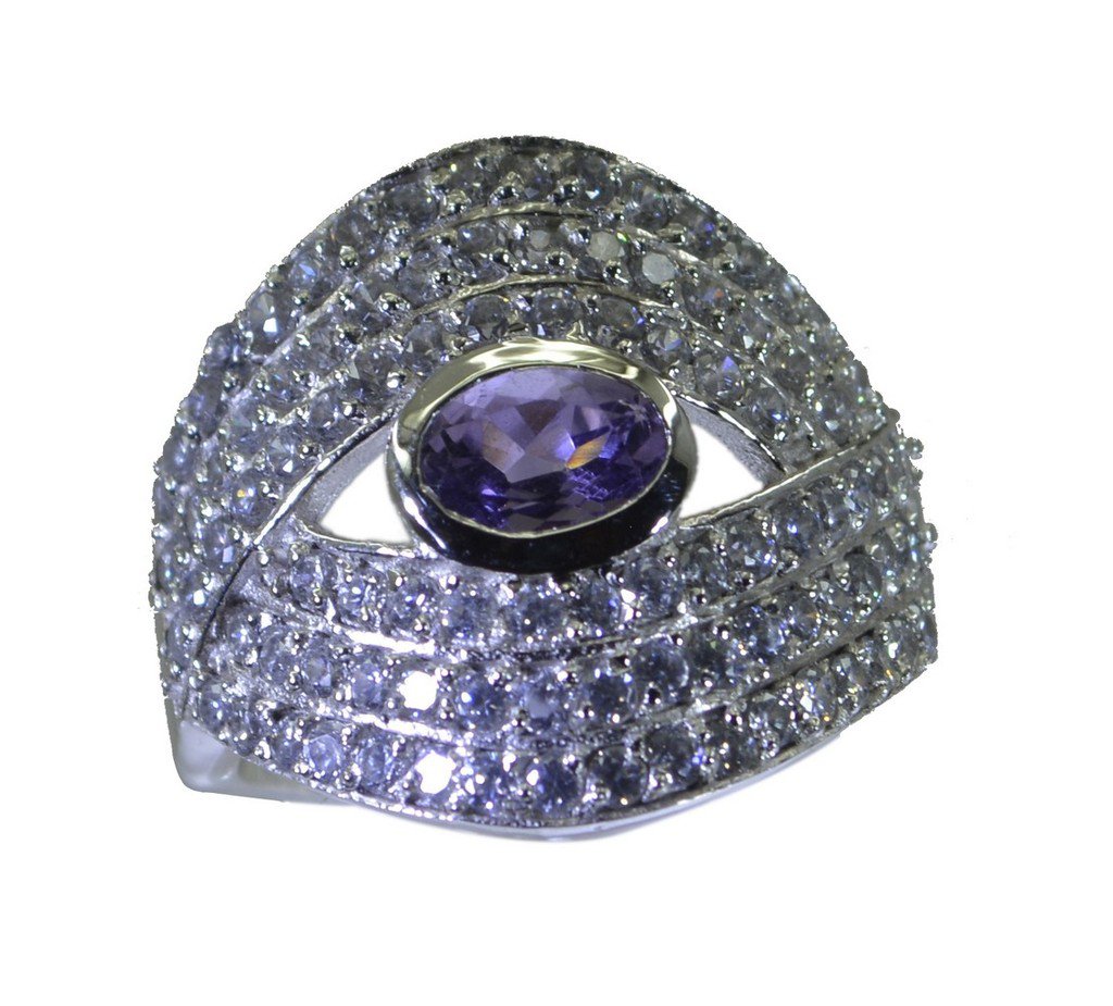 Riyo Purple 925 sterling silver Amethyst Ring seemly local handmade jewelry SRAM